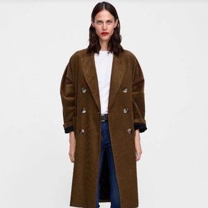 LAST CHANCE! Zara Brown Corduroy Duster Jacket